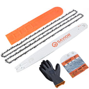 Savior guide bar front packaging showing model and fit benefits