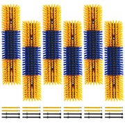 Sayutie front view of six yellow brushes showing pack and shape for easy installation and durability