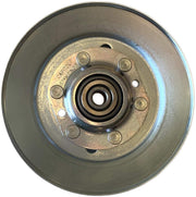 Scag 48181 front view showing pulley shape and benefit of correct belt routing