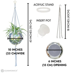 SCANDINORDICA macramé hanger display showing boho styling and secure suspension