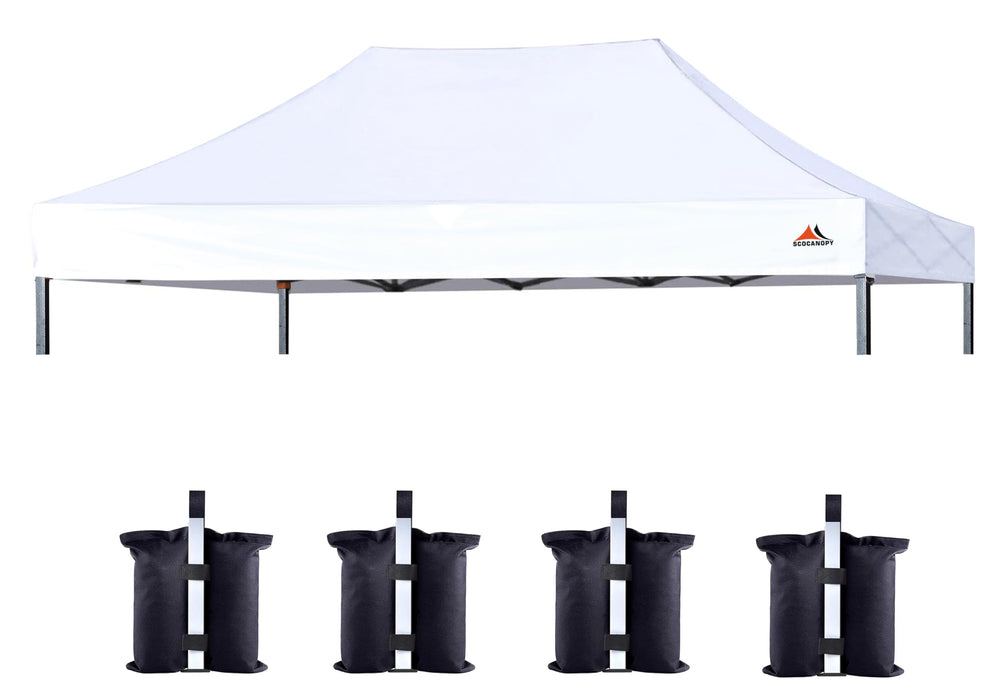 SCOCANOPY front view showing full 10x20 cover and clean professional look