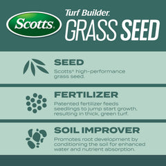 Scotts label highlighting Root-Building Nutrition and stronger roots