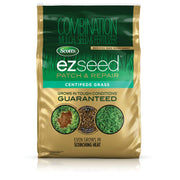 Scotts EZ Seed front pouch showing product branding and coverage benefit