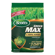 Scotts Green Max front packaging showing product and coverage benefit