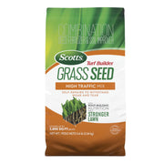 Scotts bag front view showing High Traffic Mix and durable lawn benefit