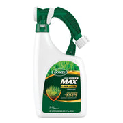 Scotts bottle front label showing product and quick greening benefit