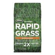 Scotts Rapid Grass Bermudagrass front packaging showing bag and coverage benefits