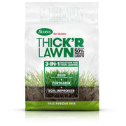 Scotts Thick'R Lawn bag front view showing product and coverage benefit