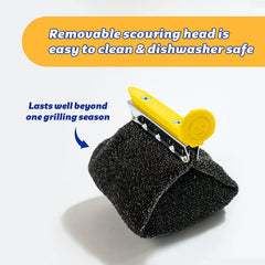 Scrub Daddy scraper detail with stabilizing knob for locked scraping leverage