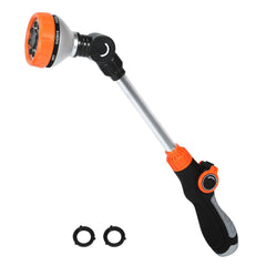 Seatern watering wand front view showing full length and orange finish for easy reach
