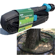 Secbulk front view of 10 ft flat soaker hose showing compact profile and even-emission benefit