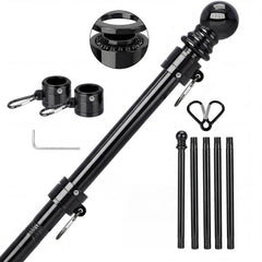 SEEKNEW front view of assembled pole showing sleek black finish and height