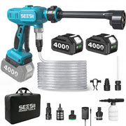 Seesii front packaging showing cordless pressure washer and key features for quick purchase