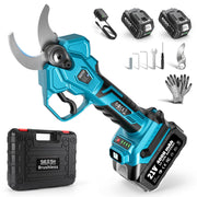 SEESII electric pruner front view showing compact design and ergonomic handling benefit