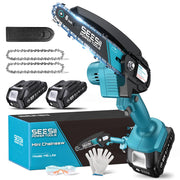 Seesii front view of mini chainsaw showing compact design and easy grip benefits