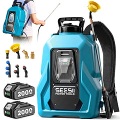 SEESII front view of backpack sprayer showing tank and wand for reliable application