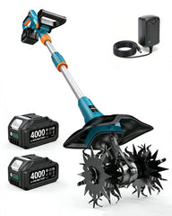 Seesii front view of cordless tiller highlighting compact body and controls for easy handling