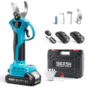 SEESII pruner front view showing compact cordless design and easy grip