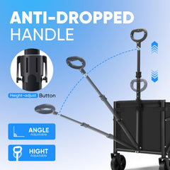 Sekey wagon handle detail highlighting ergonomic grip and reduced strain