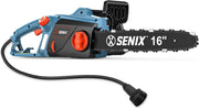 SENIX front view chainsaw showing full saw for confident cutting