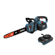 SENIX front view of chainsaw showing full kit and ready-to-use benefit