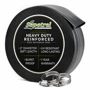 Sepetrel front view of 2 inch x 50 ft hose shows durable construction and easy storage