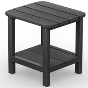SERWALL front view of gray Adirondack side table shows sturdy design and easy access