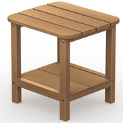 SERWALL front view of brown side table showing two-tier utility and stable surface