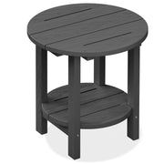 SERWALL front view gray side table showing compact design and stability