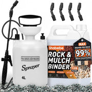 Shabebe front packaging kit showing sprayer and gallon glue for easy landscaping