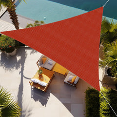 Shade&Beyond rust red triangle front view showing full shape and stylish color