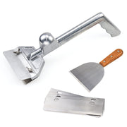 SHANGPEIXUAN front view of griddle scraper showing sturdy profile and fast cleanup benefit