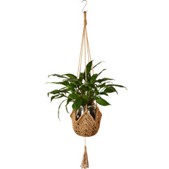 Shappy front view of two-pack hangers showing brown boho style and quick setup benefit