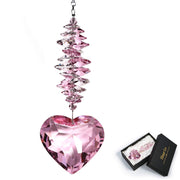 Shario pink heart crystal front view showing shape and sparkle benefit