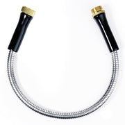 SheeChung front view of short metal hose showing compact durable design