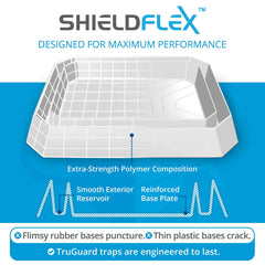 SHIELDFLEX interceptor in use under a bed leg providing reliable bed bug detection