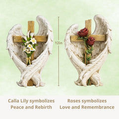 ShineOnAngel rose base close-up showing sculpted flowers benefit: evokes loving remembrance