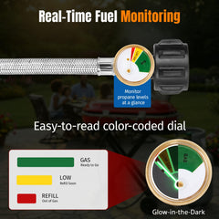 SHINESTAR close-up of luminous gauge for quick fuel-level checks
