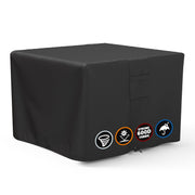 SHINESTAR front view of square fire pit cover protecting table