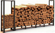 Shomextol front view full rack showing organized wood storage and capacity