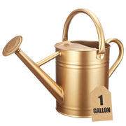 shopwithgreen gold watering can front view showing elegant finish and durable build