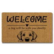 ShowDraven front view of golden retriever doormat showing clear design and curb appeal