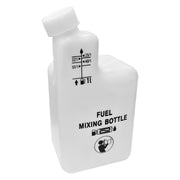 showingo front view of 1L mixing bottle showing markings and cap for accurate mixing