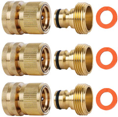 SHOWNEW brass quick connect front view showing durable finish and fit