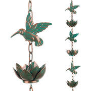 shumi lotus rain chain front view shows decorative downspout replacement and curb appeal