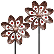 SHUONIVS front view of two spinners showing colorful yard impact