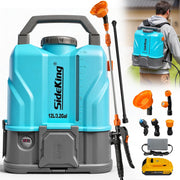 SideKing front view of backpack sprayer showing full tank and label for reliable spraying