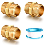 SIGURANTA brass adapter front view showing three-pack and durability benefit