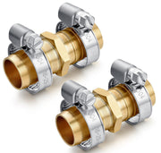 SIGURANTA brass connector front view showing durable construction and leak protection