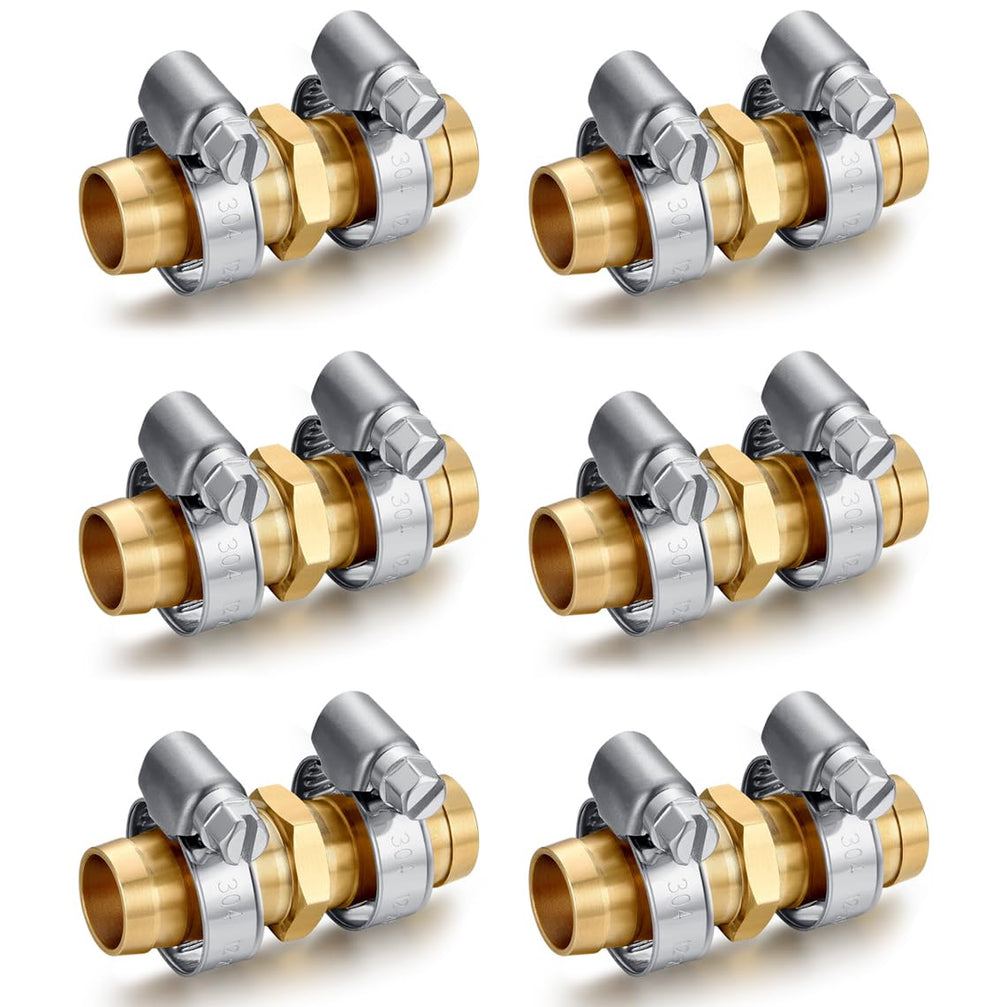 SIGURANTA brass hose mender front view showing durable construction and corrosion resistance